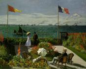 克劳德 莫奈 : Terrace by the Sea at Sainte-Adresse